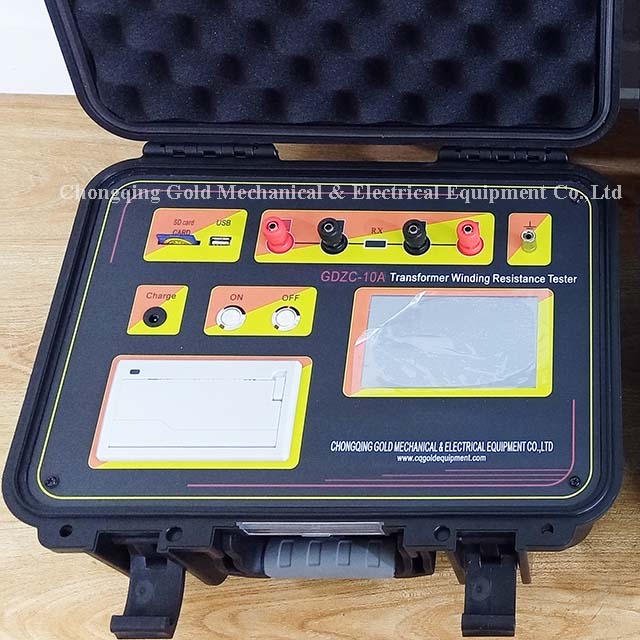 GDZC-10A Transformer Winding Resistance Meter Micro Ohmmeter untuk Transformer (dengan Baterai Lithium)