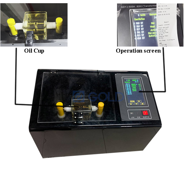 GDYJ-505H 80KV 100KV Transformator Minyak Dielektrik Kerusakan tegangan Tester Tester Insulating Minyak BDV Tester